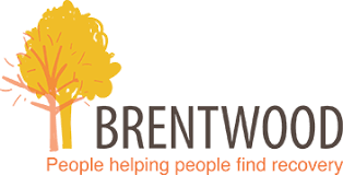 Brentwood Recovery Home Logo stating "people helping people find recovery" with an image of a yellow tree.